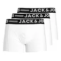 JACK & JONES Herren Unterhosen Shorts Boxershorts Trunks 3er Pack, Farbe:Weiß, Wäschegröße:2XL, Artikel:- White