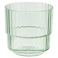 APS 10571 Trinkbecher -LINEA- Hochwertiges Tritan Kunststoff Trinkglas mit 0,22 Liter, BPA frei, stapelbar, bruchfestes Mehrweg-Glas, wiederverwendbar und spülmaschinenfest, 220 ml, light green