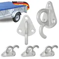 TRAILERKRAFT® Dreiloch Planenhaken PlusPro Netzhaken für Anhängerplane Anhängernetz | Dreilochplanenhaken Spannhaken Dreilochhaken für PKW Anhänger Bordwand, Hakenösen | Mit Öse, Metall, 5 STK.