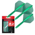 Target Darts K Flex Integrierter Dart-Flug und -Schaft, Nr. 2 Grün (Mittelstufe) | 3er-Pack K-Flex - Nr. 2, Präzisionsgeformte 2-in-1-Dart-Flüge und Dart-Schäfte | Professionelles Dart-Zubehör