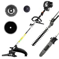 BRAST® 4-Takt Benzin 5in1 Motorsense Heckenschere Hochentaster Freischneider Multitool