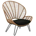 Dehner Geflechtsessel, Korbsessel, Venezia, ca. 111,6 x 102 x 78 cm, Stahl/Kunststoff/Polyester, schwarz/beige
