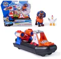 PAW PATROL - Search & Rescue: Zumas Rettungs-Fahrzeug, Boot mit Rückziehmotor, ca. 13 cm, inkl. Hunde-Figur und Henrietta, detailgetreues Design zur Serie, Spielzeug ab 3 Jahren