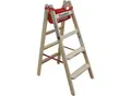 euroline Holz-Stehleiter mit Komfort-Stufen, beidseitig begehbar, 2 x 4 Stufen