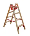 Holz Stufenstehleiter jeweils 4 Sprossen mit Comfort-Stufen Eimerhaken und Werkz