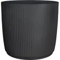 Scheurich - Linetto 30, Pflanzgefäß/blumentopf/pflanzkübel, Rund, Aus Kunststoff Farbe: Stony Black, 28,6 Cm Durchmesser, 26,2 Cm Hoch, 14 L Vol.