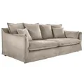 Riess Ambiente Großes 3-Sitzer Sofa Heaven - 200cm - Greige - Cord Federkern Hussensofa
