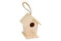 VBS Vogelhaus Miniatur Vogelhaus mit Aufhänger, Kiefernholz, 8cm