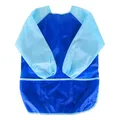 KIMMAX Malschürze mit Ärmeln für Kinder 3-7 Jahre - Wasserdicht, Taffeta- Für Schule, Kunst & Malerei (Blau (M,100-125cm))
