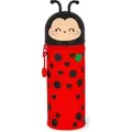 Legami Kawaii 2-in-1 Silicone Pencil Case Ladybug Get Lucky, Federmäppchen, Mäppchen, Stiftehalter, KA0024 - Rot