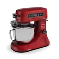 Klarstein Chiara 1600W Küchenmaschine – 5L Edelstahlschüssel, 12 Geschwindigkeiten, LCD-Touch-Display, Leise 72 dB, Spülmaschinenfestes Patisserie-Set, Aluminium-Druckgussgehäuse, Rot