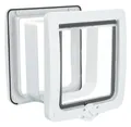 TRIXIE Katzenklappe 4-Wege Freilauftür XXL mit Tunnel - weiß - 24 × 28 cm