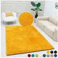 Bruno Banani Teppich Dana Teppich, besonders weich und kuschelig, Kundenliebling, rechteckig, Höhe: 30 mm, uni, Mikrofaser Teppiche, Wohnzimmer, Schlafzimmer, Esszimmer gelb 120 cm x 180 cm x 30 mm