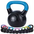 Body & Mind Kettlebell Body & Mind Kettlebell 2–20 kg – Profi Kettlebell mit Kunststoffmantel, (Profi Schwunghantel), Kraftraining Workout Gewicht (6 kg) blau 6 kg