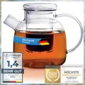 Jumbo Teekanne XXL Dimono® aus Borosilikat-Glas mit Teesieb Teefilter Glaskanne
