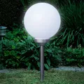 Bonetti Solar Gartenkugel für außen mit LED Beleuchtung, inkl. Erdspieß, 600 mAh Akku, Einschaltautomatik, Moderne und stylische Kugelleuchte (1, Ø 30 cm, kalt-weiß)