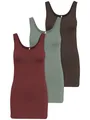 ONLY 3er Pack Damen Basic Tops Tank Top dunkel blau lang 15201465 Farb Mix 8 S
