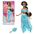 Disney Store Offizielle Puppe Prinzessin Jasmin für Kinder, Aladdin, 29 cm, vollbewegliche Puppe mit ausgearbeiteter Haarbürste, geeignet ab 3 Jahren