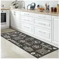 Carpetia Küchenläufer Küchenteppich Modern, rechteckig, Höhe: 5 mm, rutschhemmender Rücken, pflegeleicht, robust schwarz 80 cm x 150 cm x 5 mm