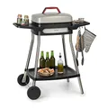 Klarstein Gatsby Elektrogrill Standgrill Tischgrill, Leistung: 2000 W, EasyGrill Concept, Grillfläche: 40 x 36 cm/Aluminiumdruckguss/Antihaft/Grillhaube, zwei Seitentische, beige/schwarz
