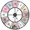 B-Ware | Wanduhr Vintage Mit Quarzwerk Retrouhr Wohnzimmer 60 Cm XXL