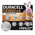 Duracell CR2025 Knopfzellen (8 Stück), CR 2025 Lithium-Knopfzelle 3 V