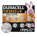 Duracell CR2025 Lithium Knopfzellen 3V (8 Stück) Batterie Set