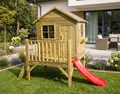 Kinderspielhaus mit Rutsche und Leiter Spielhaus Holz-Gartenhaus #3991