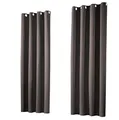 heimtexland ® 1 Paar Thermo- Verdunklungsgardinen Ösenschal Vorhänge Verdunkelnd Isolierend Blickdicht Verdunkelungsvorhänge HxB 160x135 Grau Braun Typ139