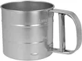Metaltex Küchensieb Mehlschüttelsieb 10 cm mit Einhand-Mechanismus / Weißblech, (1-St)