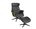 FLEXLUX Relaxsessel Clement Rücken u. Kopfverstellung, ergonomisch, Airchannels, Rücken- & Kopfteilverstellung, Drehbar, Armlehne Eiche, Fuß Schwarz