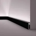 NOËL & MARQUET IL10 BLACK Licht-Sockelleiste 2m | Schwarze LED-Fußleiste 80x23mm inkl. schwarzem Diffusor | Lichtundurchlässiges HDPS-Profil RAL 7021 von NMC
