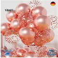 AULE Rosegold Metallisch 12 Zoll Konfetti Luftballon Deko Party Geburtstag