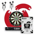 KOTO - Tournament Dartscheibe Set Rot, inkl. Surround, 2 Sätze 23 Gramm Darts, Halterung Dartscheibe & Dart Oche