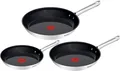 Tefal Pfannen-Set Duetto On, Edelstahl (Set, 3-tlg), Antihaftbeschichtung, Temperaturindikator Thermo-Signal, Induktion