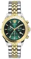 Versace - VEV602023 Herren-Armbanduhr, Quarz, Armband und Gehäuse aus Edelstahl, Grau, Analog-Zifferblatt, Grün