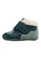 Affenzahn Krabbelschuh Leder Growy Babyschuh aus Leder für Mädchen und Jungen Klettverschluss warmgefüttert rutschfest Lauflernschuhe Hase - Petrol