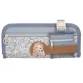 Depesche 13275 TOPModel Cat Love - Schlampertasche in Hellblau, mit Model- und Katzen Motiv, Katzen Muster, Federtasche mit Ausklapp-Fach