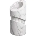 Casa Padrino Luxus Marmor Deko Objekt Weiß Ø 18 x H. 36 cm - Wohnzimmer Deko - Schreibtisch Deko - Marmor Deko Accessoires - Luxus Kollektion