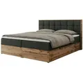 Boxbett mit Bettkasten  ¦ grau ¦ Maße (cm): B: 148 H: 104