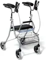 Vermeiren Rollator mit Unterarmauflagen, Leichtgewicht Aluminium, Multifunktionsbremse, abnehmbarer Einkaufskorb, höhenverstellbare Schiebegriffe, bis 120kg