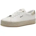 Tamaris Plateausneaker, Freizeitschuh, Halbschuh, Schnürschuh mit Textilkordel am Plateau goldfarben|weiß 37 EU