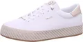 Tamaris Damen Sneaker Lowcut vegan mit Plateausohle in Bast Optik 1-23713-42, Größe:37 EU, Farbe:Weiß