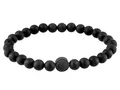 LIEBESKIND BERLIN Beads 6mm mit Logotag in Edelstahl, Onyx 17 cm LJ-0066-B-17