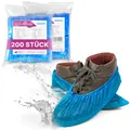 ARNOMED 100x Schuhüberzieher Einweg [WASSERDICHT], Galoschen, Schuh Überzieher Einweg, Starke Überschuhe Latexfrei, Einheitsgröße Wasser, und Staubdicht, Klassik 3g Starkem CPE Material