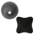 Faszienball 6eckig schwarz + 6cm Faszienball | Massageball Selbstmassage Ball