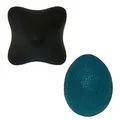 Sporttrend 24® Faszienball 6eckig schwarz + Grip Ball blau | Massageball Massage