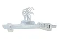RSR Hangers 10 x Hosenbügel Hosenspanner Klar - KL1 40 cm Rockbügel Kleiderbügel Kunststoff mit Klammer | rutschfeste gummierte und verstellbare Klammern | 360° drehbarer Haken | platzsparend