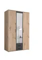 Stella Trading CHICAGO Eleganter Kleiderschrank mit viel Stauraum - Vielseitiger Drehtürenschrank in Artisan Eiche Optik und Absetzungen in Anthrazit - 120 x 197 x 54 cm (B/H/T)