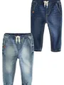 NEXT Jungen 2er-Pack Jogger-Jeans mit Komfort-Stretch Blue Denim 104-110